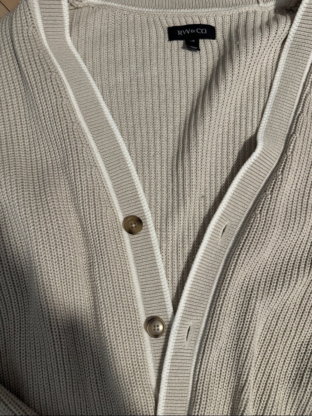 RW&CO. Cream Ribbed Knit Sweater - Picture 3 of 4